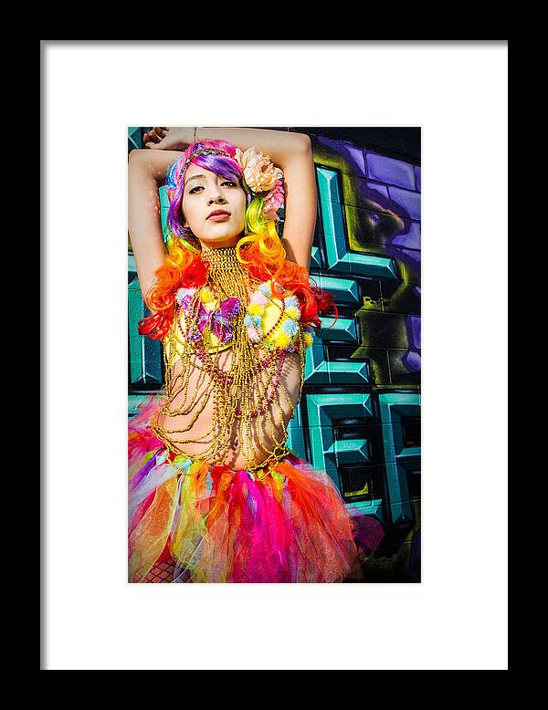 Woman Framed Print featuring the photograph Electric Ballerina by Ryan Smith