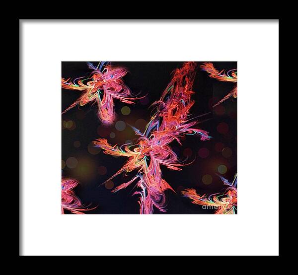 Electric Flowers Framed Print featuring the digital art Electric Flowers by Diamante Lavendar