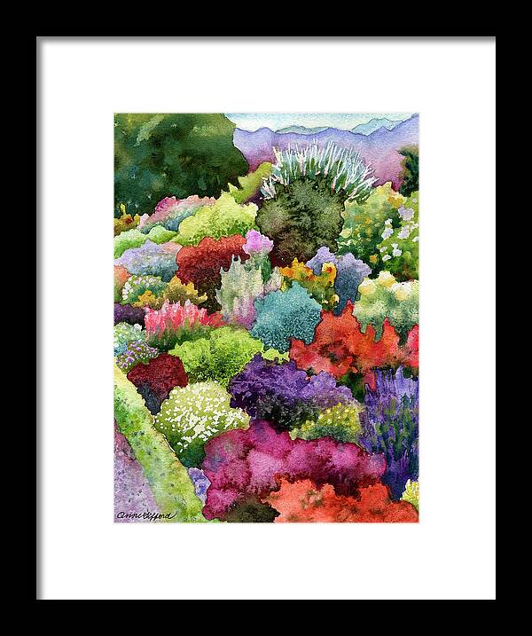 Garden Painting Framed Print featuring the painting Electric Garden by Anne Gifford