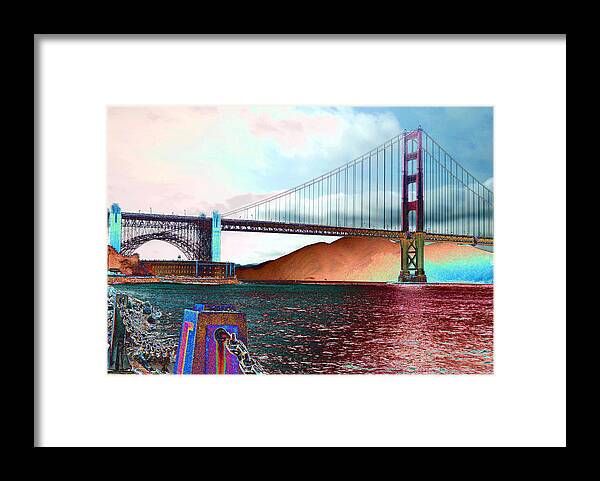(golden Gate Bridge San Francisco California) Bay Bridge San Francisco California) Color Framed Print featuring the photograph Electric Golden Gate Blue by Tom Kelly