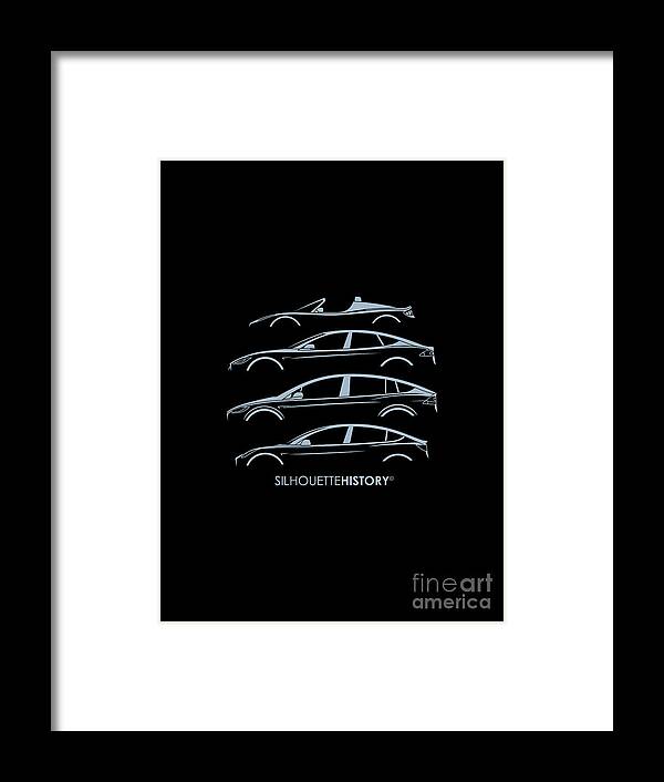 Sports Car Framed Print featuring the digital art Electric SilhouetteHistory by Gabor Vida