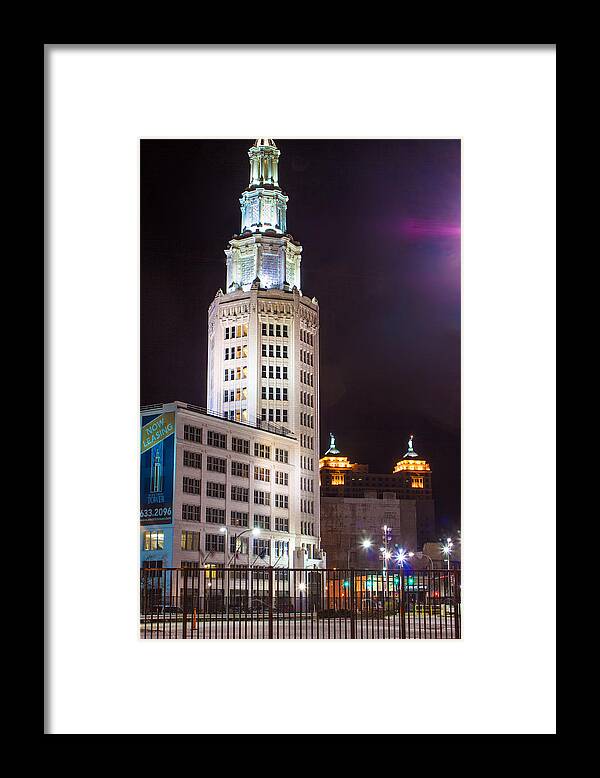 Cityscape Framed Print featuring the photograph Electric Tower from Behind by Don Nieman