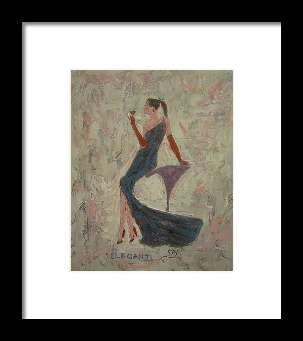 Lady Framed Print featuring the painting Elegant Lady by Sam Shaker