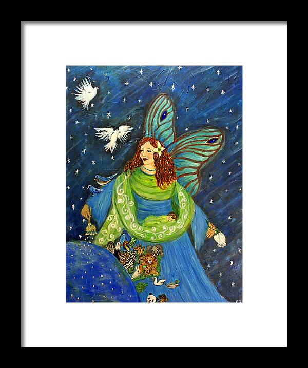 Angel Framed Print featuring the painting Elemental Angel Of Earth by The Art With A Heart By Charlotte Phillips