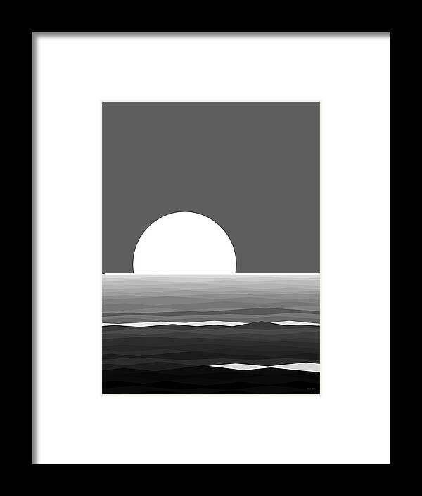 Black And White Water Framed Print featuring the digital art Elements - Black and white Water by Val Arie