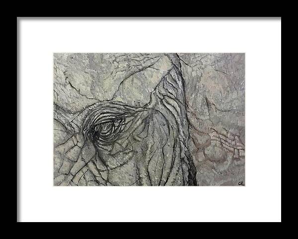 Elephant Eyes Framed Print featuring the painting Elephant by Carole Hutchison
