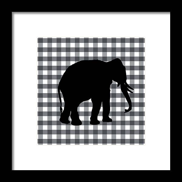 Elephant Framed Print featuring the digital art Elephant Silhouette by Linda Woods