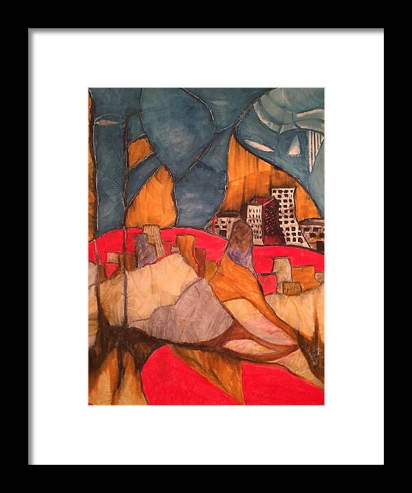  Framed Print featuring the painting Elephant Sky by Dennis Ellman