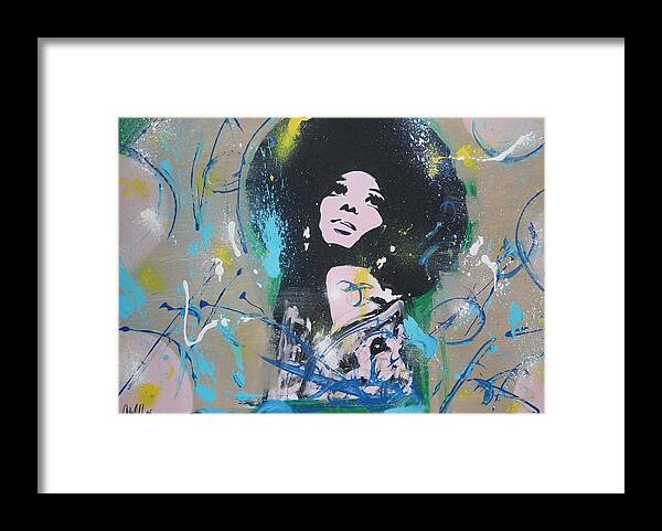 Diana Ross Framed Print featuring the painting Eletric Ross by Antonio Moore