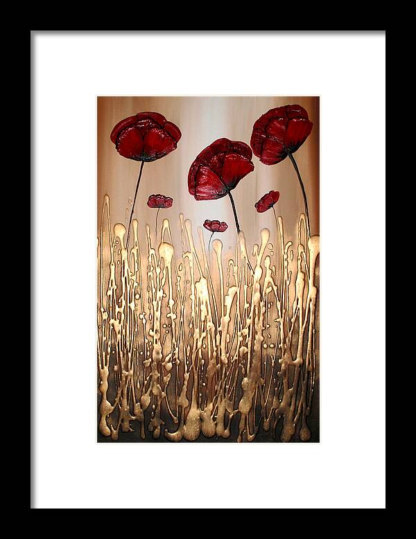 Poppies Framed Print featuring the painting Elixir of Flowers by Amanda Dagg