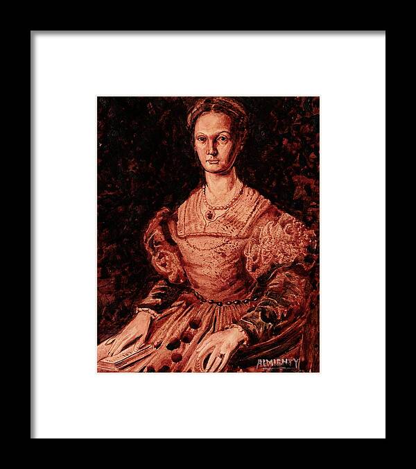 Ryan Almighty Framed Print featuring the painting Elizabeth Bathory -dry blood by Ryan Almighty