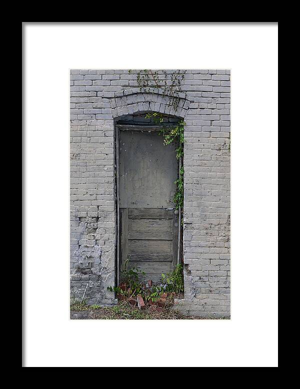 Door Framed Print featuring the photograph Elizabeth City Door by Cyndi Goetcheus Sarfan