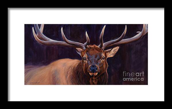 Michelle Grant Framed Print featuring the painting Elk Study by JQ Licensing