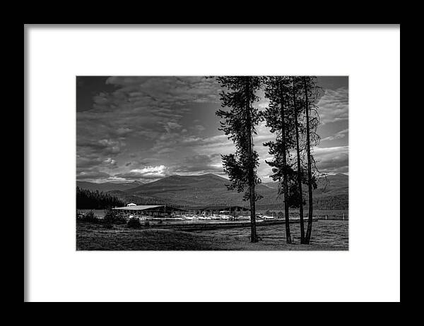 Boathouse Framed Print featuring the photograph Elkins Marina on Priest Lake by David Patterson