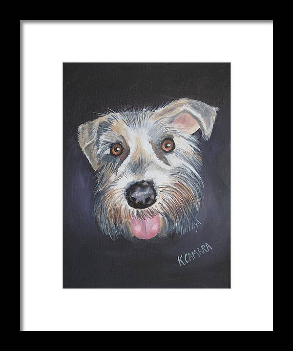 Pets Framed Print featuring the painting Elliot, the Therapy Dog by Kathie Camara