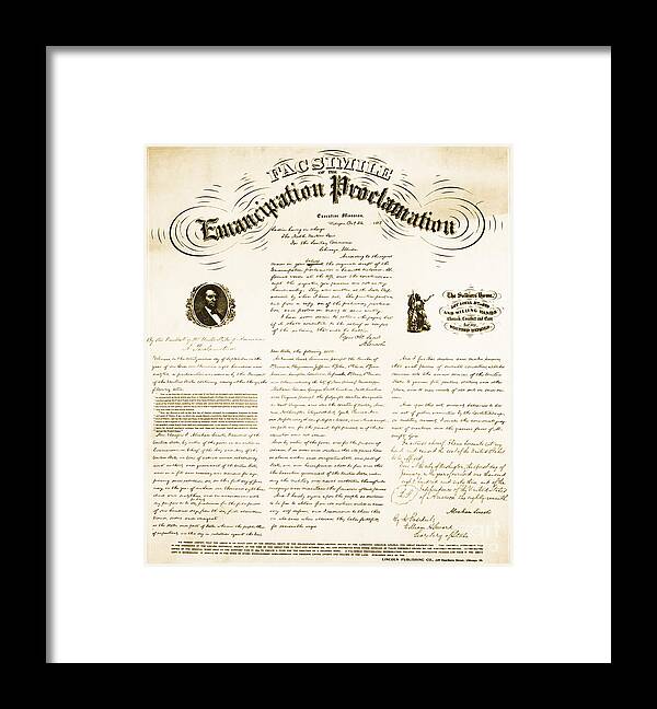 Emancipation Proclamation Framed Print featuring the photograph Emancipation Proclamation by Photo Researchers