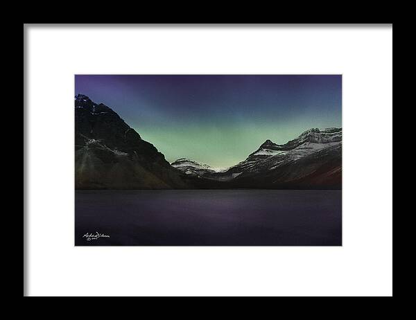 Night Framed Print featuring the photograph Emerald Lake by night by Andrew Dickman