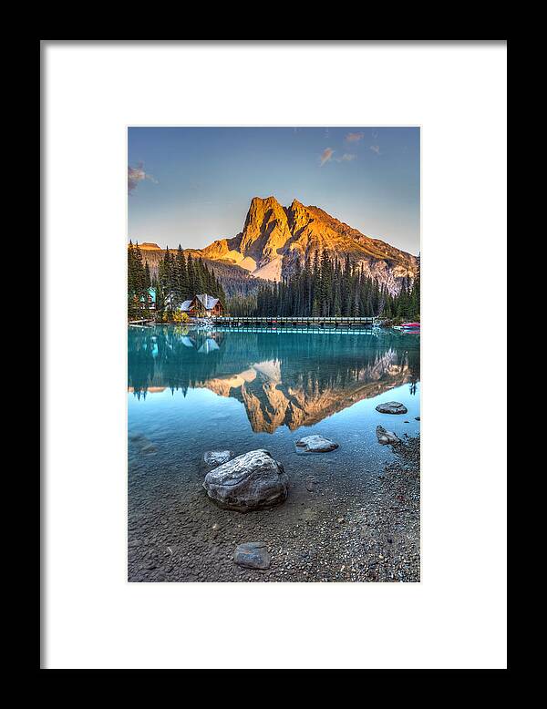 Emerald Lake Framed Print featuring the photograph Emerald Lake Sunset by Pierre Leclerc Photography
