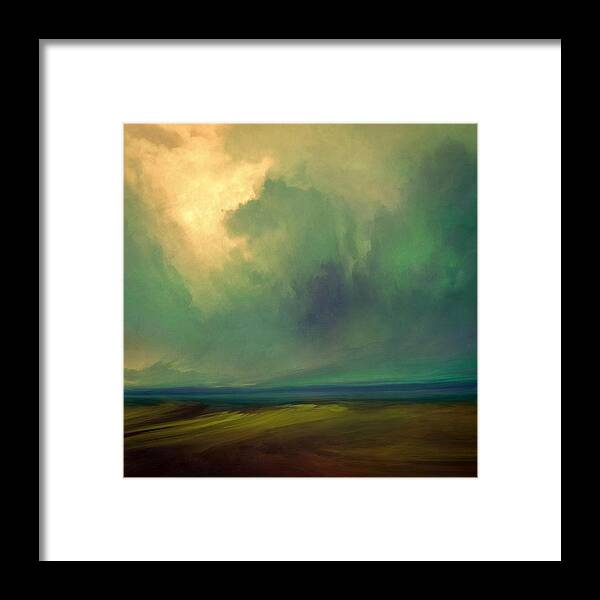 Lc Bailey Framed Print featuring the mixed media Emerald Sky by Lonnie Christopher