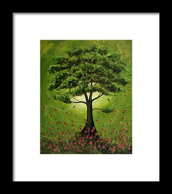 Emerald Tree Framed Print featuring the painting Emerald Tree by Amanda Dagg