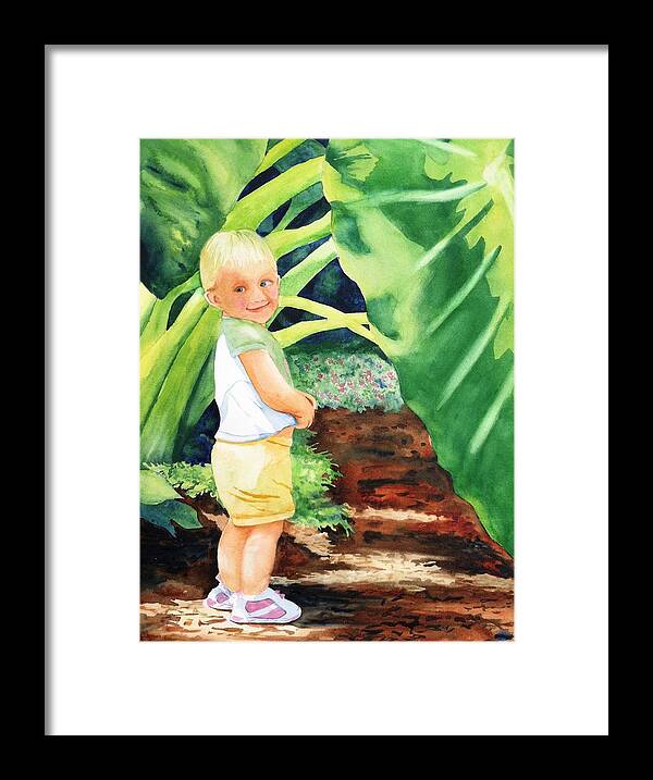 Child Framed Print featuring the painting Emily by Karen Stark