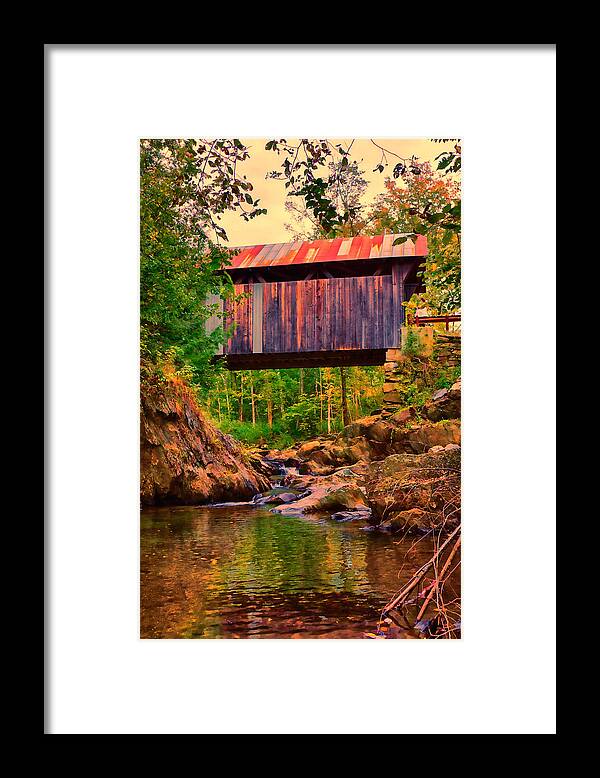 Gold Brook Covered Bridge Framed Print featuring the photograph Emily's covered bridge by Jeff Folger
