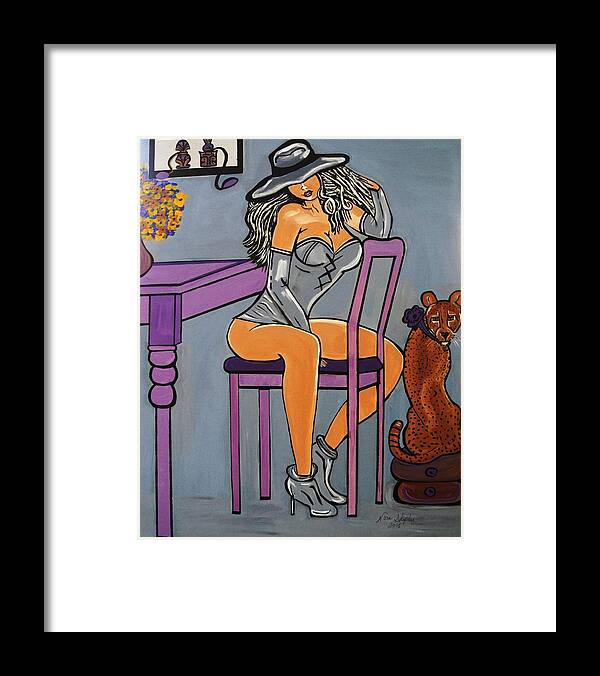 Art Deco  Emma And Me Framed Print featuring the painting Emma And Me by Nora Shepley
