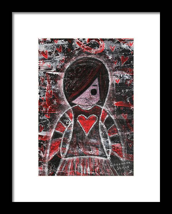 Emo Framed Print featuring the mixed media Emo Girl by Roseanne Jones