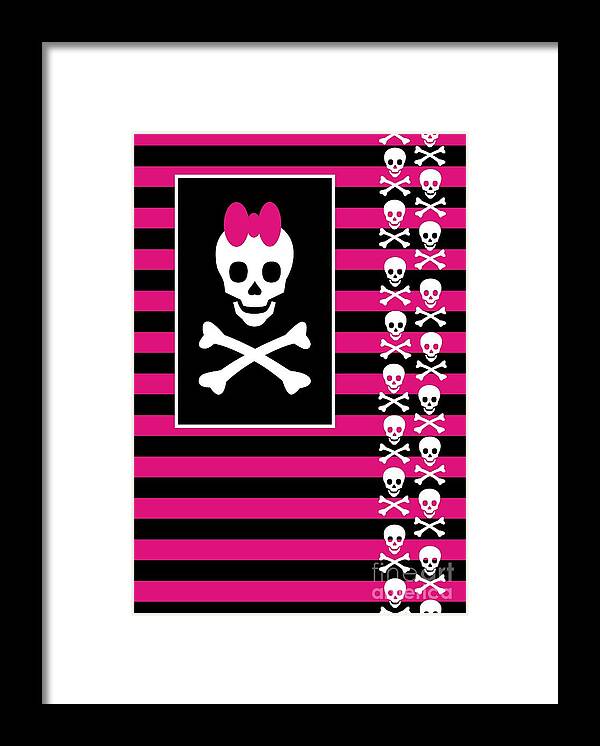 Emo Framed Print featuring the digital art Emo Skull Princess by Roseanne Jones