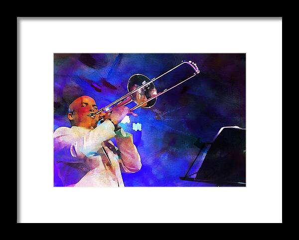 Le Roi Du Trombone Jimmy Bosch Framed Print featuring the photograph Emperor of Salsa Dura, Jimmy Bosch by Jean Francois Gil