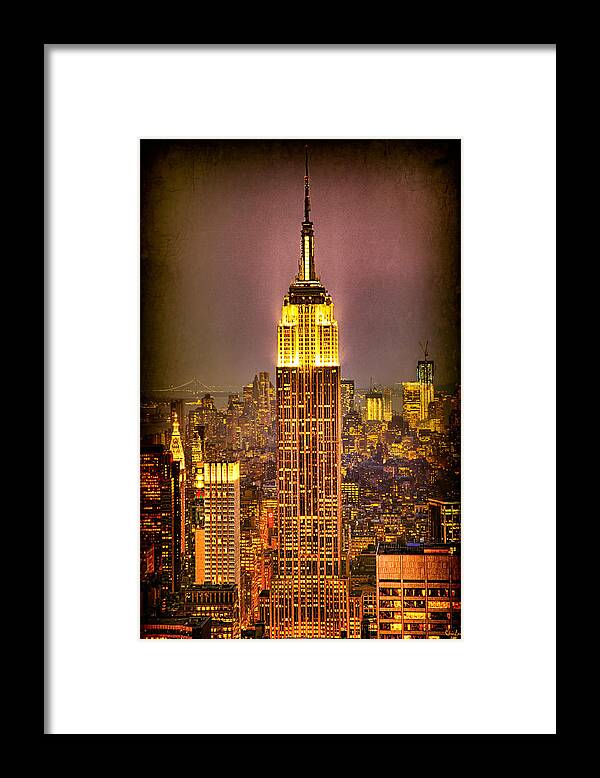 New York Framed Print featuring the photograph Empire Light by Chris Lord