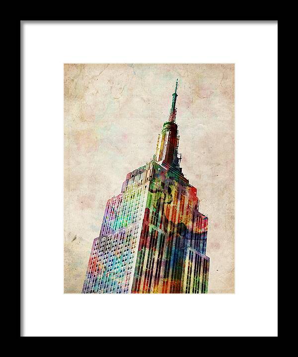 Empire State Building Framed Print featuring the digital art Empire State Building by Michael Tompsett