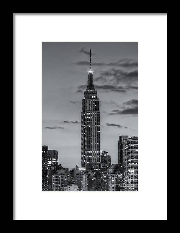 Clarence Holmes Framed Print featuring the photograph Empire State Building Morning Twilight IV by Clarence Holmes