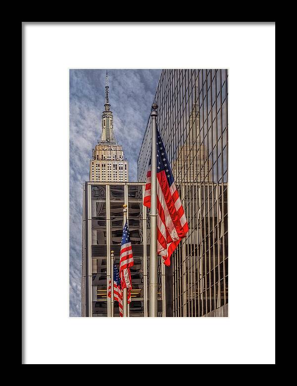 Empire State Building Framed Print featuring the photograph Empire State NYC Reflections by Susan Candelario
