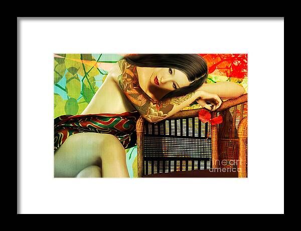 Empty Chair Framed Print featuring the digital art Empty Chair by Shanina Conway