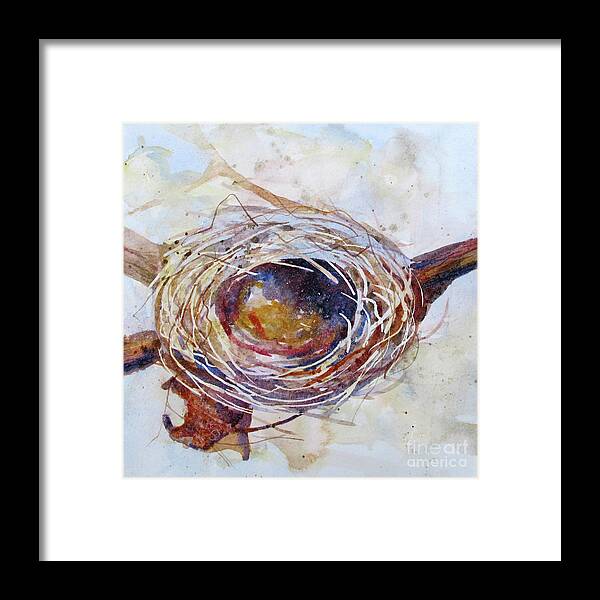 Nature Framed Print featuring the painting Empty Nest by Bonnie Rinier