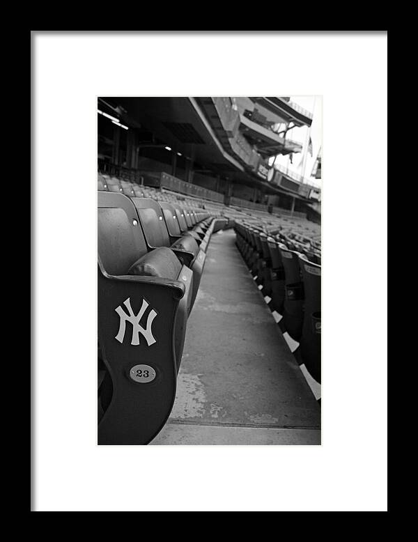 Yankee Stadium Framed Print featuring the photograph Empty Stadium by Michael Albright