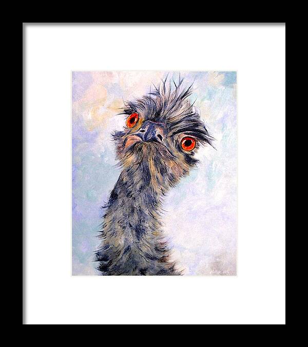 Emu Framed Print featuring the painting Emu Twister by Ryn Shell