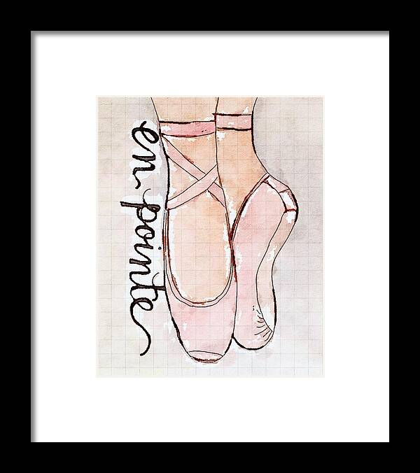 Mixed Media Framed Print featuring the painting En pointe by Monica Martin