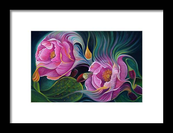 Flower Framed Print featuring the painting Enchanted Blossoms by Claudia Goodell