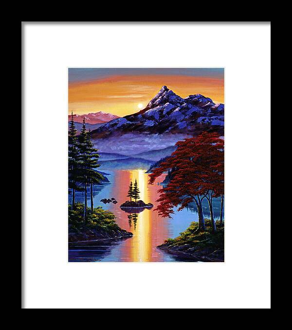 Landscape Framed Print featuring the painting Enchanted Reflections by David Lloyd Glover