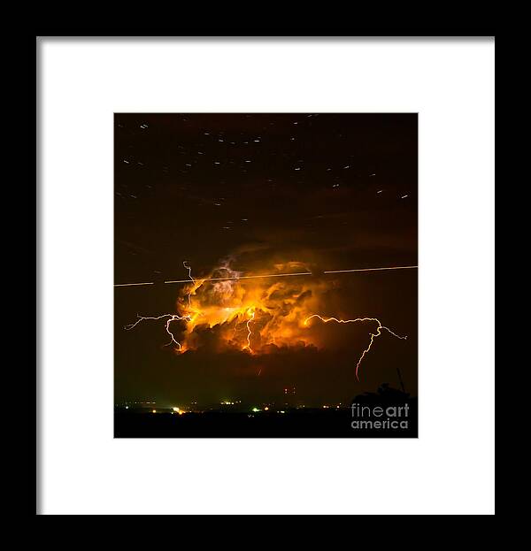 Michael Tidwell Photography Framed Print featuring the photograph Enchanted Rock Lightning by Michael Tidwell