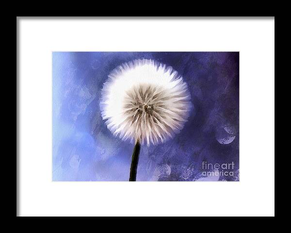 Dandelion Framed Print featuring the photograph Enchanted Wish by Krissy Katsimbras