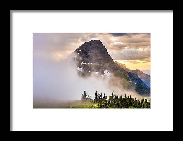 Glacier National Park Framed Print featuring the photograph Encroaching Fog by Adam Mateo Fierro