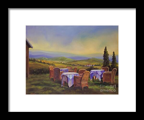 Tuscany Painting Framed Print featuring the painting End of a Tuscan Day by Charlotte Blanchard