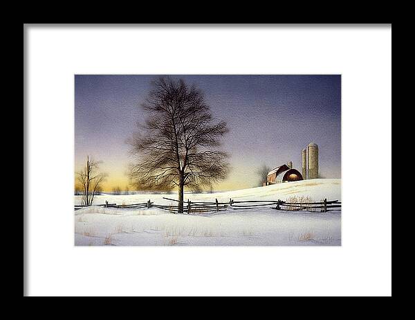 Rural Framed Print featuring the painting End of Day by Conrad Mieschke