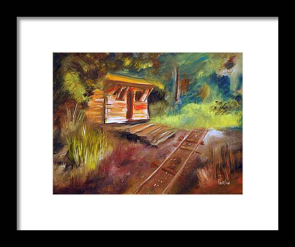 Impressionist Abandoned Rail Line Framed Print featuring the painting End Of The Line by Phil Burton
