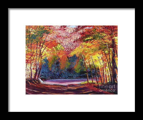 Autumn Framed Print featuring the painting End of the Road by David Lloyd Glover