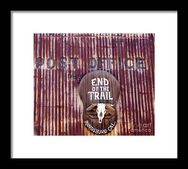 Post Office Framed Print featuring the photograph End of the Trail by Suzanne Lorenz