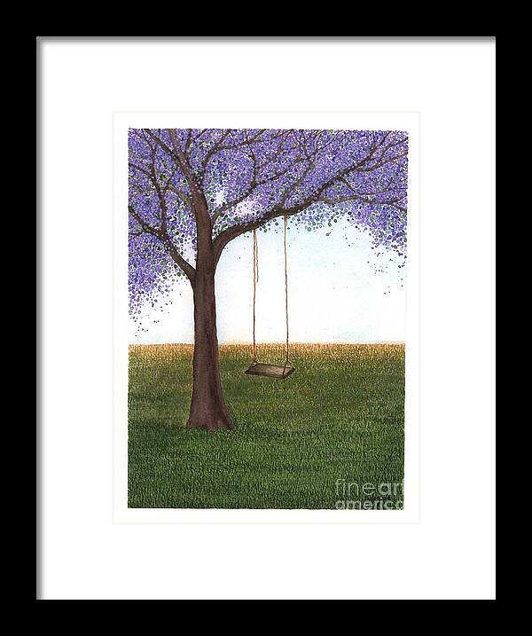 Jacaranda Framed Print featuring the painting End of Vacation by Hilda Wagner